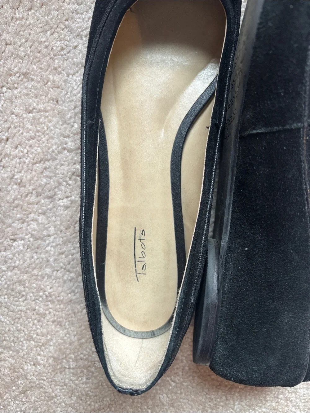Talbots Black Suede Bow Ballet Flats - Picture 6 of 7
